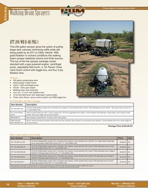 2012 Agricultural & Professional Sprayer Book - PBM Supply & Mfg.