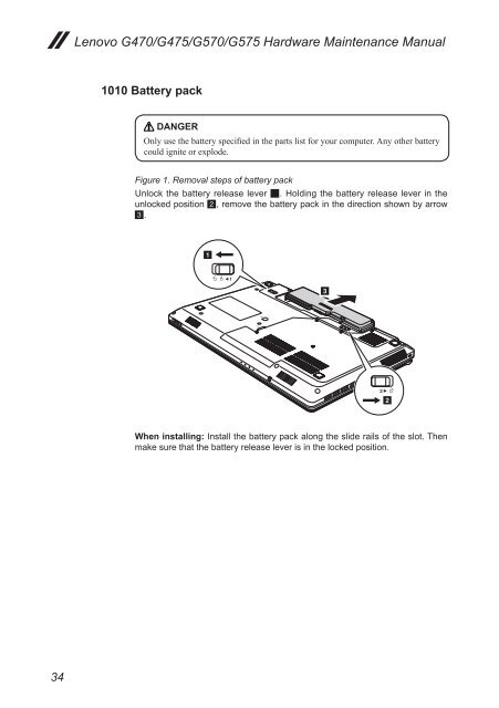 Lenovo G470/G475/G570/G575 Hardware Maintenance Manual