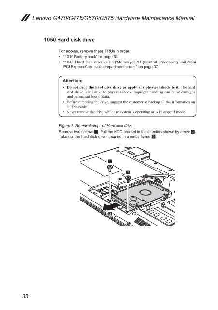 Lenovo G470/G475/G570/G575 Hardware Maintenance Manual