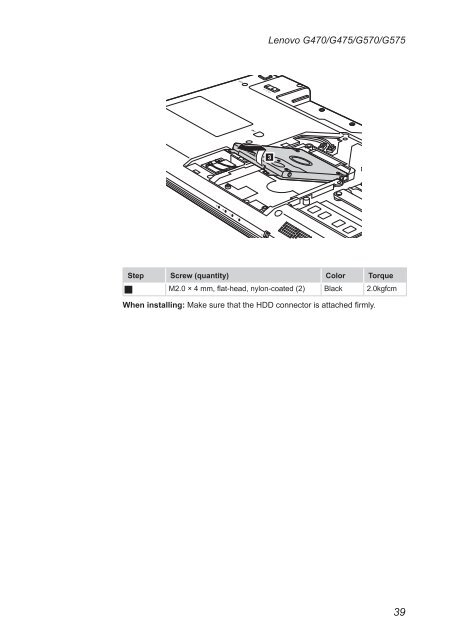 Lenovo G470/G475/G570/G575 Hardware Maintenance Manual