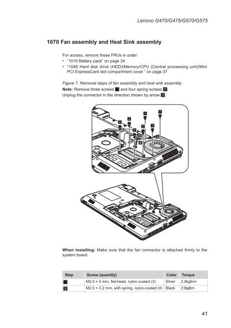 Lenovo G470/G475/G570/G575 Hardware Maintenance Manual