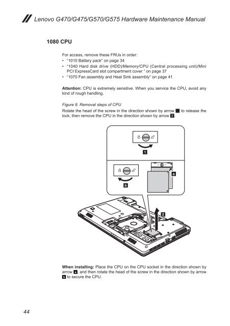 Lenovo G470/G475/G570/G575 Hardware Maintenance Manual