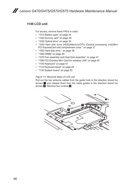 Lenovo G470/G475/G570/G575 Hardware Maintenance Manual