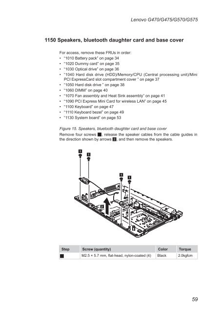 Lenovo G470/G475/G570/G575 Hardware Maintenance Manual