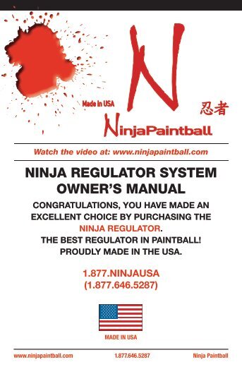 NINJA REGULATOR SYSTEM OWNER'S MANUAL - PBportal.de