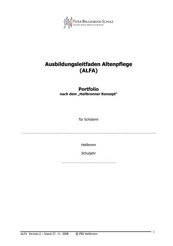 Ausbildungsleitfaden Altenpflege (ALFA) - Fachschule fÃ¼r ...