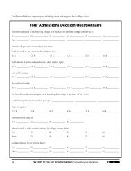 Your Admissions Decision Questionnaire - PBS