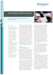 Datenblatt DOC1 Designer & DOC1 Generate - Pitney Bowes Software