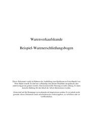 Warenverkaufskunde Beispiel ... - Peter BÃ¼che