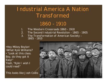 Transformation of American Society Power Point Notes