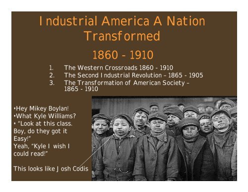 Transformation of American Society Power Point Notes
