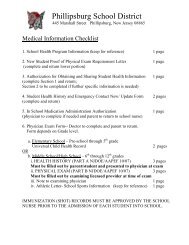 Secondary Medical Forms - Phillipsburg School District
