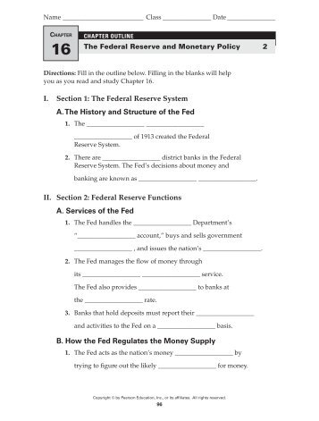 The Federal Reserve System A. The History and Structure of the Fed ...