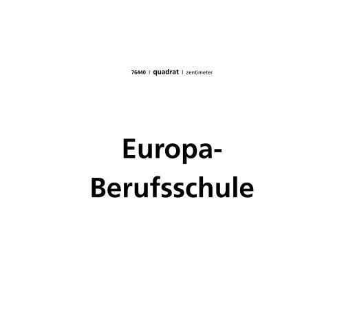 in memoriam - Europa-Berufsschule Weiden