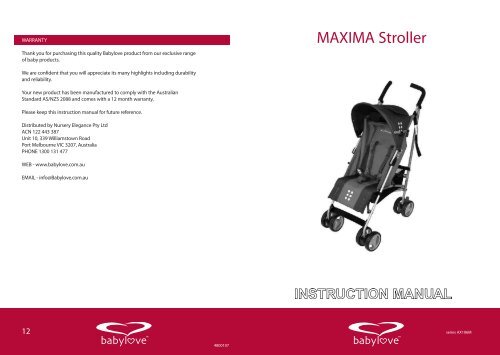 MAXIMA Stroller - Babylove