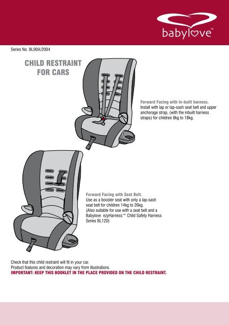 Child Restraint For Cars Babylove, How To Adjust Baby Seat Straps