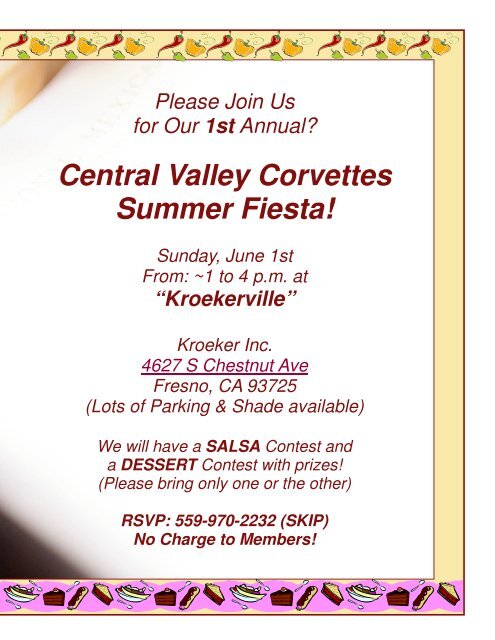 Central Valley Corvettes -  May 2014 Magazine