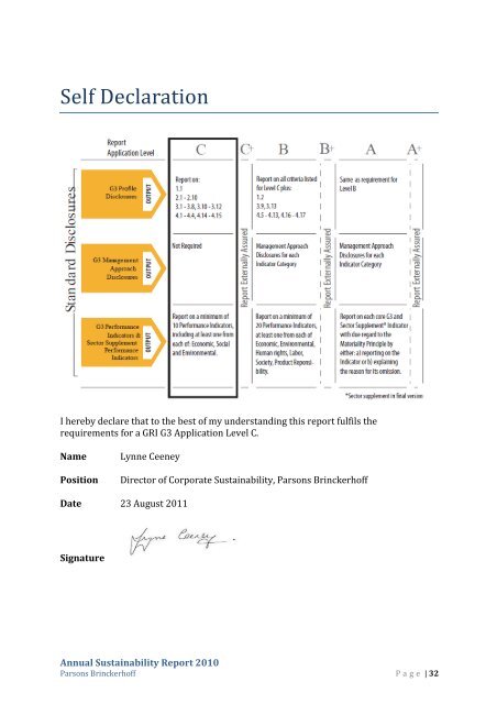 Annual Sustainability Report 2010 - Parsons Brinckerhoff