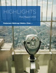 Highlights - Firm Report 2012 - Patterson Belknap Webb & Tyler LLP
