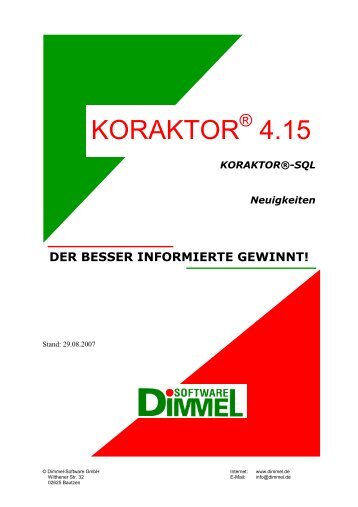 KORAKTOR®-SQL Neuigkeiten - Dimmel-Software Gmbh