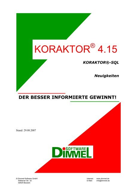 KORAKTOR®-SQL Neuigkeiten - Dimmel-Software Gmbh