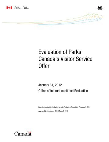 Evaluation of Parks Canada's Visitor Service Offer - Parcs Canada