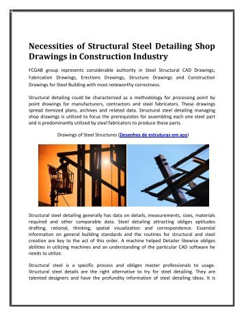 Necessities of Structural Steel Detailing Shop Drawings in Construction Industry