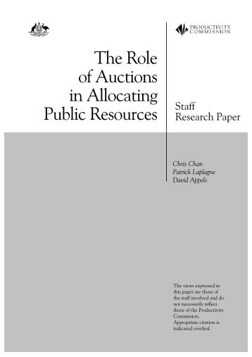 The Role of Auctions in Allocating Public Resources