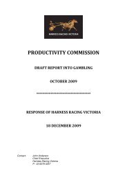 Contact: John Anderson Chief Executive Harness Racing Victoria P ...