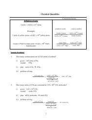 Problem solving: Chemical Quantities/Stoichiometry (CHM130) (PDF)