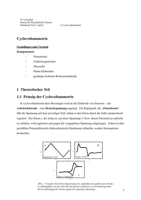 Cyclovoltammetrie - Institut fÃ¼r Physikalische Chemie