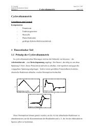 Cyclovoltammetrie - Institut für Physikalische Chemie