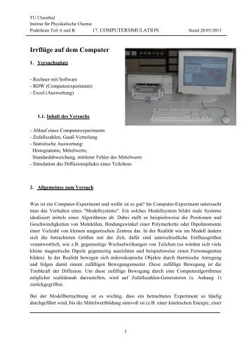 Computersimulation - Institut fÃ¼r Physikalische Chemie