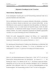 Allgemeine Grundlagen zu den Versuchen Molrefraktion ...