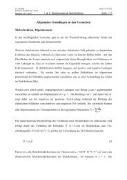 Dipolmoment & Molrefraktion - Institut für Physikalische Chemie