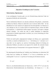 Dipolmoment & Molrefraktion - Institut fÃ¼r Physikalische Chemie