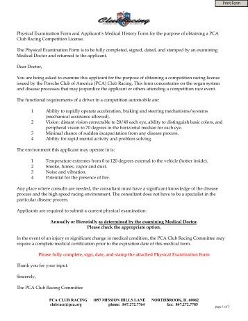 physical examination form filled out