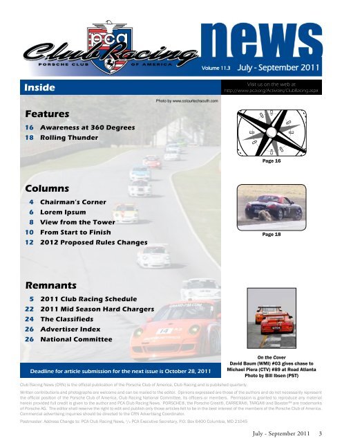 PCA Club Racing Newsletter - Porsche Club of America