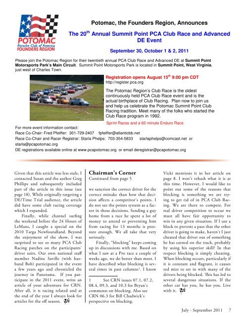 PCA Club Racing Newsletter - Porsche Club of America