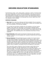 DRIVERS EDUCATION STANDARDS