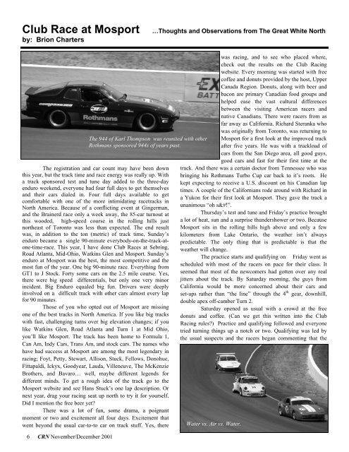 2001, Volume 6 - Porsche Club of America