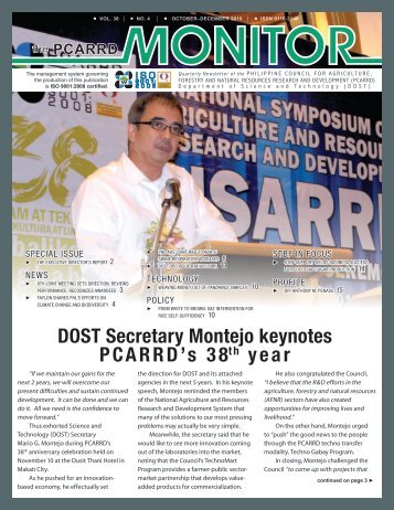 DOST Secretary Montejo keynotes PCARRD's 38th year - pcaarrd ...