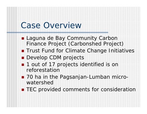 REDD and A/R CDM: Experiences in the Philippines p pp - pcaarrd