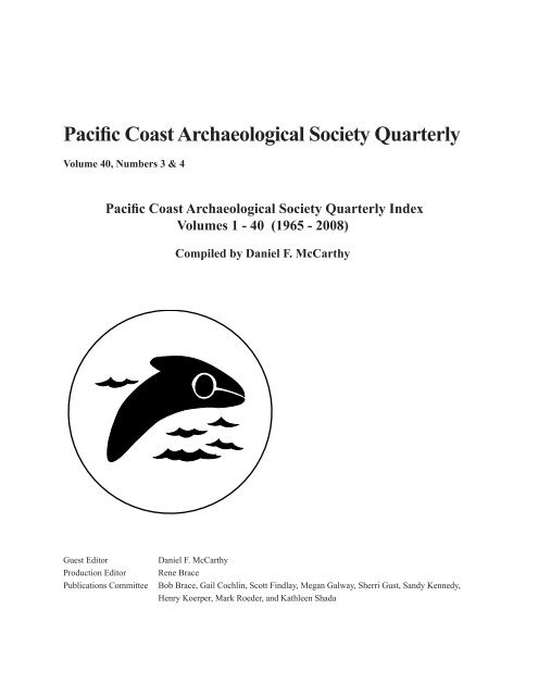 Book 2.indb - Pacific Coast Archaeological Society