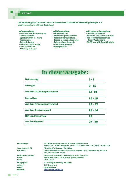 In dieser Ausgabe - DJK-Diözesanverband Rottenburg-Stuttgart