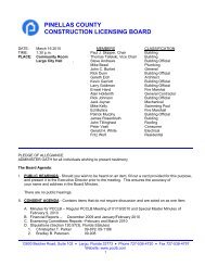 PINELLAS COUNTY CONSTRUCTION LICENSING BOARD