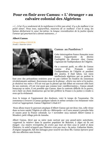 Pour en finir avec Camus - PCF Bassin d'Arcachon