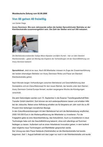 Von 88 gehen 40 freiwillig (pdf) - PCG - PROJECT CONSULT GmbH