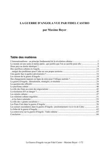 La guerre d'Angola vue par Fidel Castro - PCF Bassin d'Arcachon