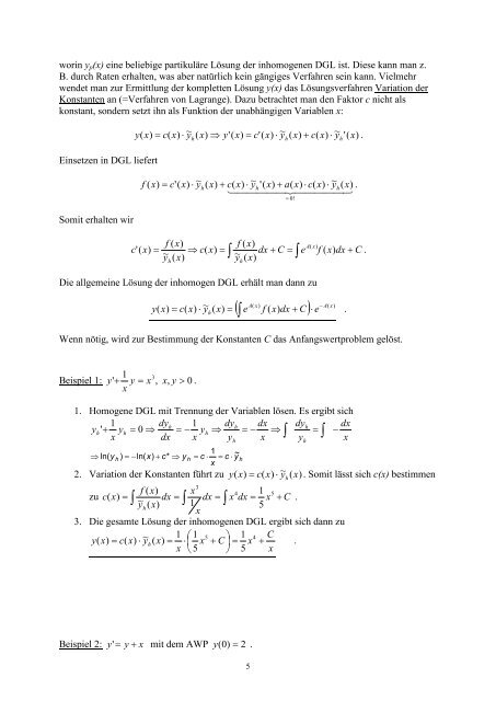 Differentialgleichungen